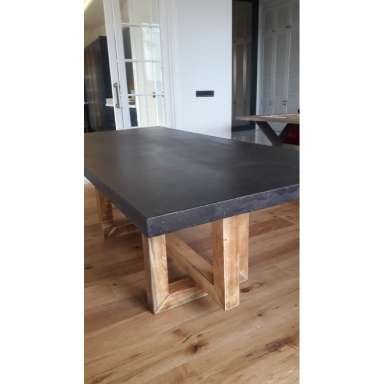 Lightweight Concrete Rectangular Dining Table 47 by 138 Inches Modern Industrial, photo 28 of 32