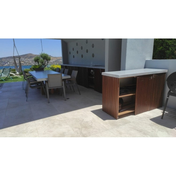 Lightweight Concrete Rectangular Dining Table 47 by 138 Inches Modern Industrial, photo 5 of 32