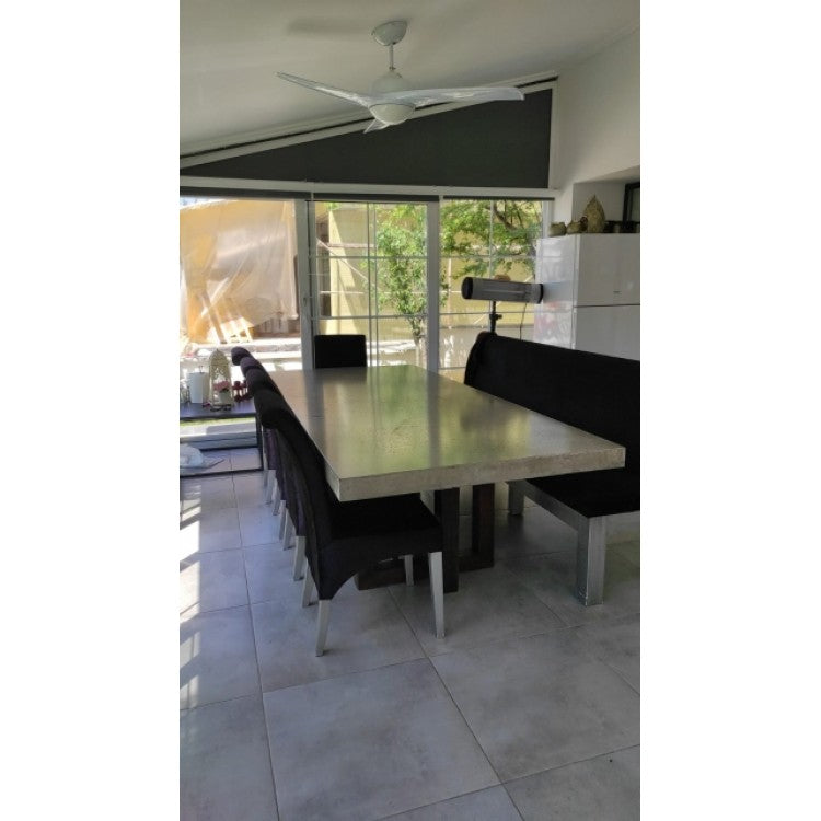 Lightweight Concrete Rectangular Dining Table 47 by 138 Inches Modern Industrial, photo 7 of 32