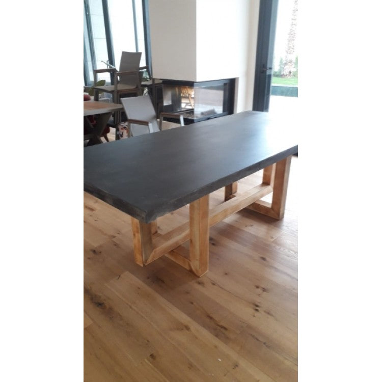 Lightweight Concrete Rectangular Dining Table 47 by 138 Inches Modern Industrial, photo 9 of 32