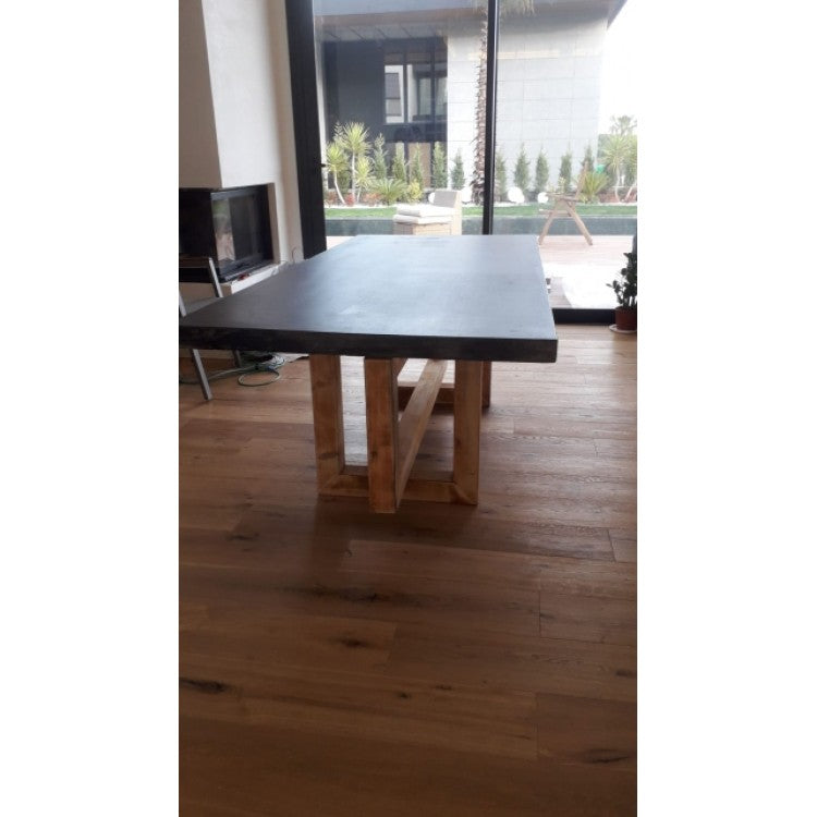 Lightweight Concrete Rectangular Dining Table 47 by 138 Inches Modern Industrial, photo 12 of 32