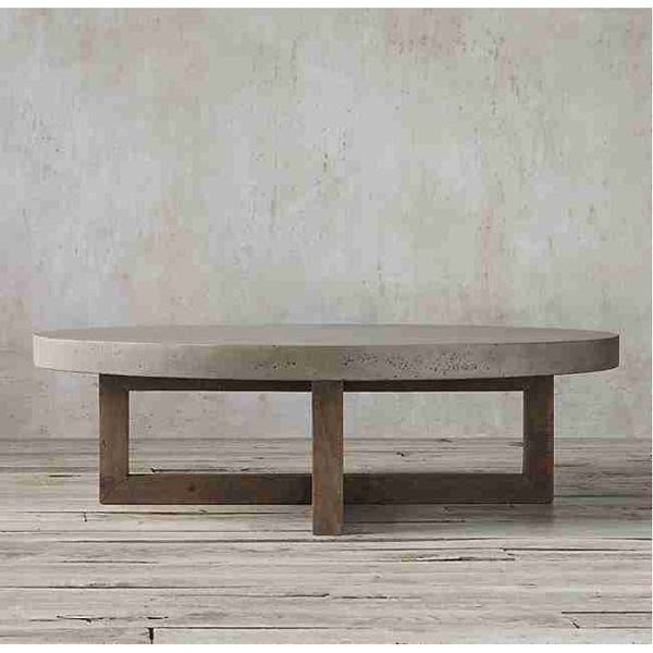 Concrete Round Coffee Table 39.5 Inch Diameter - Lightweight Glass Fiber Reinforced