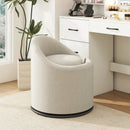Barrel Chair with Storage 360¬∞ Swivel Upholstered Vanity Chair by LJGDeals