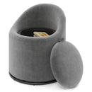 Barrel Chair with Storage 360¬∞ Swivel Upholstered Vanity Chair by LJGDeals