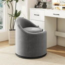 Barrel Chair with Storage 360¬∞ Swivel Upholstered Vanity Chair by LJGDeals