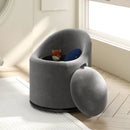 Barrel Chair with Storage 360¬∞ Swivel Upholstered Vanity Chair by LJGDeals