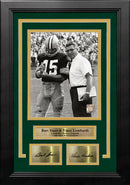 Bart Starr & Vince Lombardi Green Bay Packers 8x10 Framed Football Photo with Engraved Autographs by Dynasty Sports & Framing