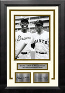 Hank Aaron and Willie Mays 8" x 10" Framed Baseball Legends Photo with Engraved Autographs by Dynasty Sports & Framing