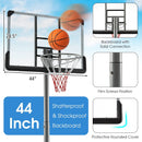 Basketball Hoop with 5.4-6.6FT Adjustable Height and 50 Inch Backboard-Black by LJGDeals