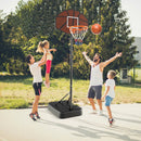 Basketball Hoop 5.6-6.5 FT Height Adjustable for Kids with Shatterproof Backboard by DirectDeals