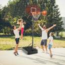 Basketball Hoop 5.6-6.5 FT Height Adjustable for Kids with Shatterproof Backboard by LJGDeals