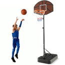 Basketball Hoop 5.6-6.5 FT Height Adjustable for Kids with Shatterproof Backboard by LJGDeals
