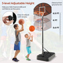 Basketball Hoop 5.6-6.5 FT Height Adjustable for Kids with Shatterproof Backboard by LJGDeals