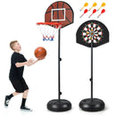2-in-1 Height Adjustable Kids Basketball Hoop with Dart Board by LJGDeals