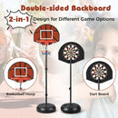 2-in-1 Height Adjustable Kids Basketball Hoop with Dart Board by LJGDeals