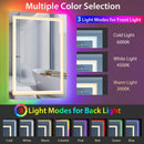 32 Inch x 24 Inch Bathroom Anti-Fog Wall Mirror with Colorful Light by LJGDeals
