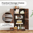 Bathroom Cabinet 43.5 inch Storage Cabinet with Doors and Adjustable Shelves by LJGDeals