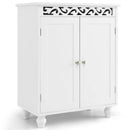 Freestanding Bathroom Cabinet Floor Storage Organizer with Adjustable Shelf and Solid Wood Legs-White by LJGDeals