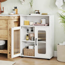 Bathroom Cabinet Freestanding Cabinet with 2 Doors and 3-Level Adjustable Shelf by DirectDeals