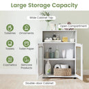 Bathroom Cabinet Freestanding Cabinet with 2 Doors and 3-Level Adjustable Shelf by LJGDeals