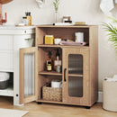 Bathroom Cabinet Freestanding Cabinet with 2 Doors and 3-Level Adjustable Shelf by LJGDeals