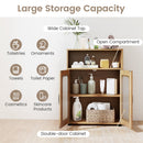 Bathroom Cabinet Freestanding Cabinet with 2 Doors and 3-Level Adjustable Shelf by DirectDeals