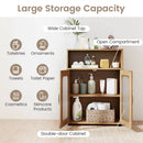 Bathroom Cabinet Freestanding Cabinet with 2 Doors and 3-Level Adjustable Shelf by LJGDeals