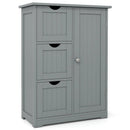 Bathroom Floor Cabinet Side Storage Cabinet with 3 Drawers and 1 Cupboard by LJGDeals