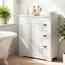 Bathroom Floor Cabinet with 4 Drawers and 2 Doors - White by LJGDeals