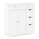 Bathroom Floor Cabinet with 4 Drawers and 2 Doors - White by DirectDeals