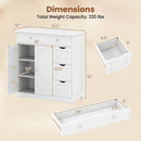 Bathroom Floor Cabinet with 4 Drawers and 2 Doors - White by LJGDeals