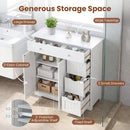Bathroom Floor Cabinet with 4 Drawers and 2 Doors - White by LJGDeals
