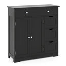 Bathroom Floor Cabinet with 4 Drawers and 2 Doors - White by LJGDeals