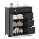 Bathroom Floor Cabinet with 4 Drawers and 2 Doors - White by DirectDeals