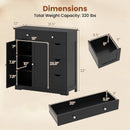 Bathroom Floor Cabinet with 4 Drawers and 2 Doors - White by LJGDeals