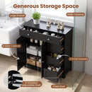 Bathroom Floor Cabinet with 4 Drawers and 2 Doors - White by LJGDeals