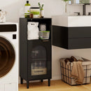 Bathroom Floor Cabinet with Adjustable Shelf and Glass Door by LJGDeals