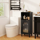 Bathroom Floor Cabinet with Adjustable Shelf and Glass Door by LJGDeals
