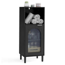 Bathroom Floor Cabinet with Adjustable Shelf and Glass Door by LJGDeals
