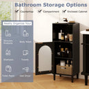 Bathroom Floor Cabinet with Adjustable Shelf and Glass Door by LJGDeals