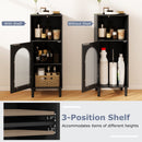 Bathroom Floor Cabinet with Adjustable Shelf and Glass Door by DirectDeals