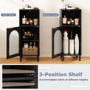 Bathroom Floor Cabinet with Adjustable Shelf and Glass Door by LJGDeals