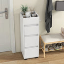 Bathroom Floor Cabinet with 3 Drawers 4 Top Dividers and 1 Towel Rack-White by LJGDeals