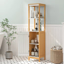 Bathroom Floor Cabinet with Door Shelves Adjustable Shelf-Natural by LJGDeals
