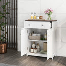 Freestanding Bathroom Floor Cabinet Storage Organizer with 2 Drawers-White by LJGDeals