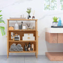 Bamboo Bathroom Floor Storage Cabinet with Shutter Doors-Natural by LJGDeals