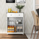 Freestanding Bathroom Floor Cabinet Storage Organizer with 2 Drawers-White by LJGDeals