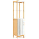 Bathroom Floor Cabinet with Door Shelves Adjustable Shelf-Natural by LJGDeals