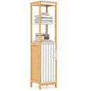 Bathroom Floor Cabinet with Door Shelves Adjustable Shelf-Natural by LJGDeals