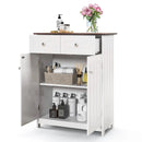 Freestanding Bathroom Floor Cabinet Storage Organizer with 2 Drawers-White by LJGDeals